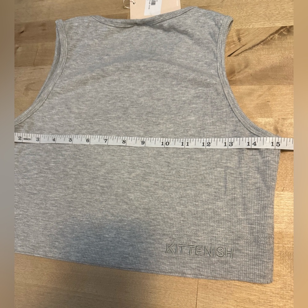 Kittenish Gray Sleeveless Fitted Crop bra tank top - Picture 5 of 7